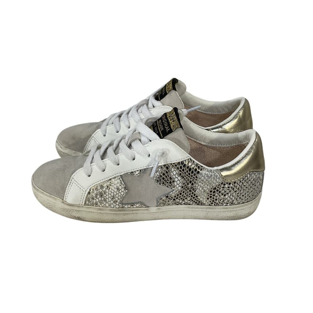 Vintage Havana Textured Grey Snake Print Kate Sneakers Size 7.5 - Picture 3 of 5
